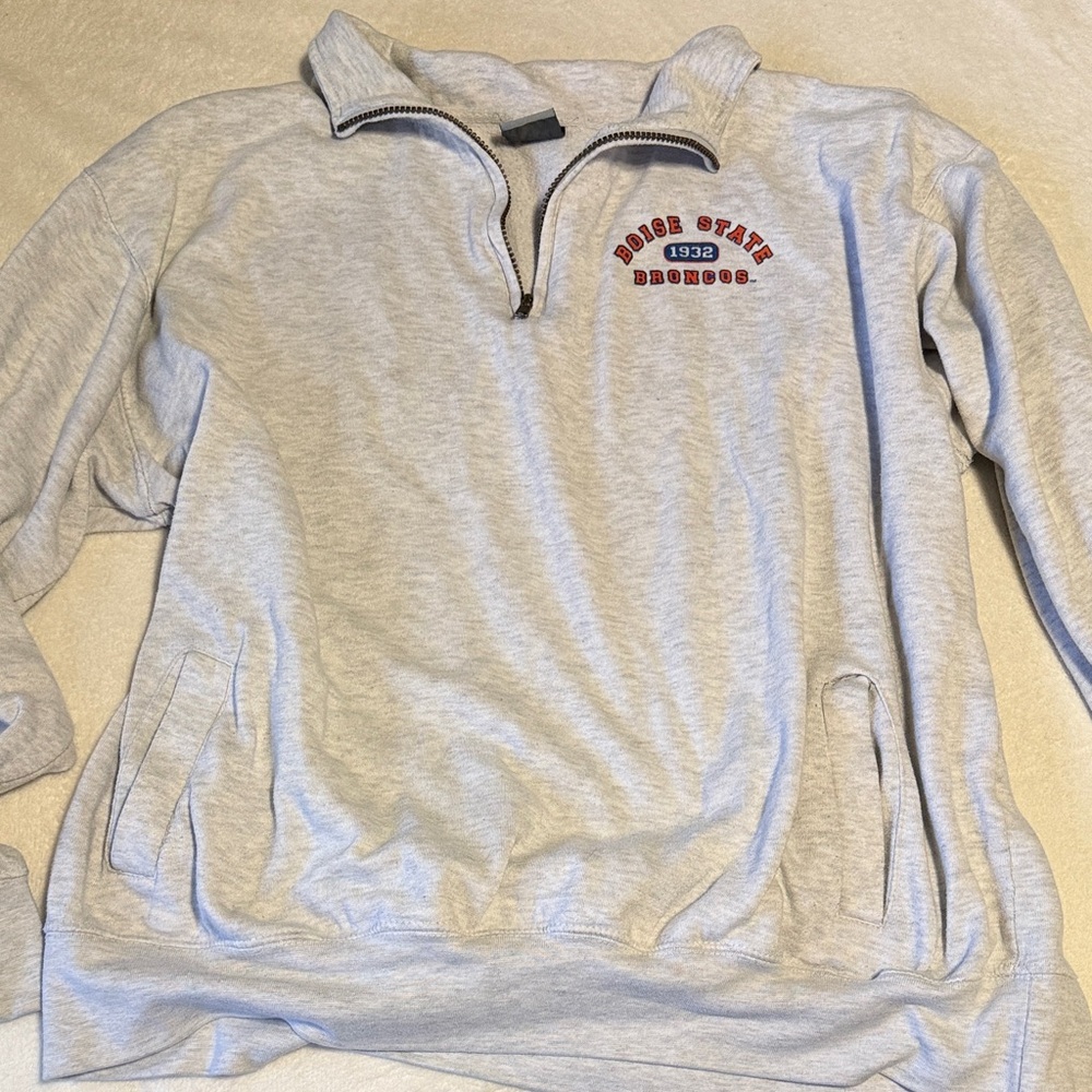 Gray Boise State Broncos 1/4 zip